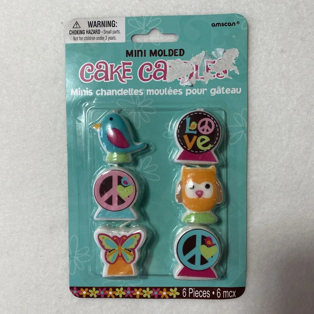 Hippie Chick Peace Owl Pink Tablecover‎ Candles Birthday Party Decoration Lot